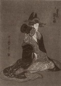 Grabado antiguo japones de Utamaro
