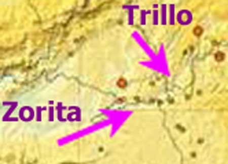 Mapa central nuclear de Trillo y la antigua Zorita, con terremotos cercanos